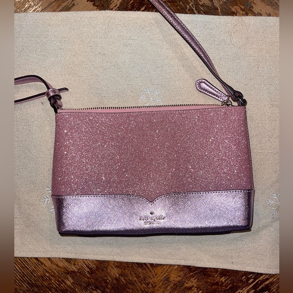 Kate Spade Lola Glitter Crossbody Rose Pink